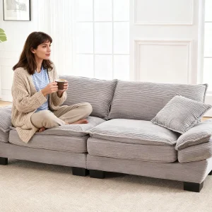 2-Zitsbank met Dubbel Memory Foam Kussen, Antibacterieel Fluweel en Industrieel Design – Inclusief 2 Kussens 2-Zitsbank met Dubbel Memory Foam Kussen, Antibacterieel Fluweel en Industrieel Design – Inclusief 2 Kussens