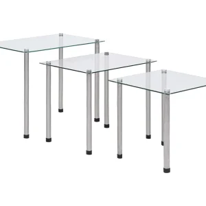 3-delige Tafeltjesset gehard glas transparant 3-delige Tafeltjesset gehard glas transparant