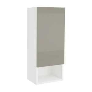Badkamerkast Zed, hangend, 1 deur, grijs hoogglans/wit, MDF, L 30 x l 22 x 72 cm Badkamerkast Zed, hangend, 1 deur, grijs hoogglans/wit, MDF, L 30 x l 22 x 72 cm
