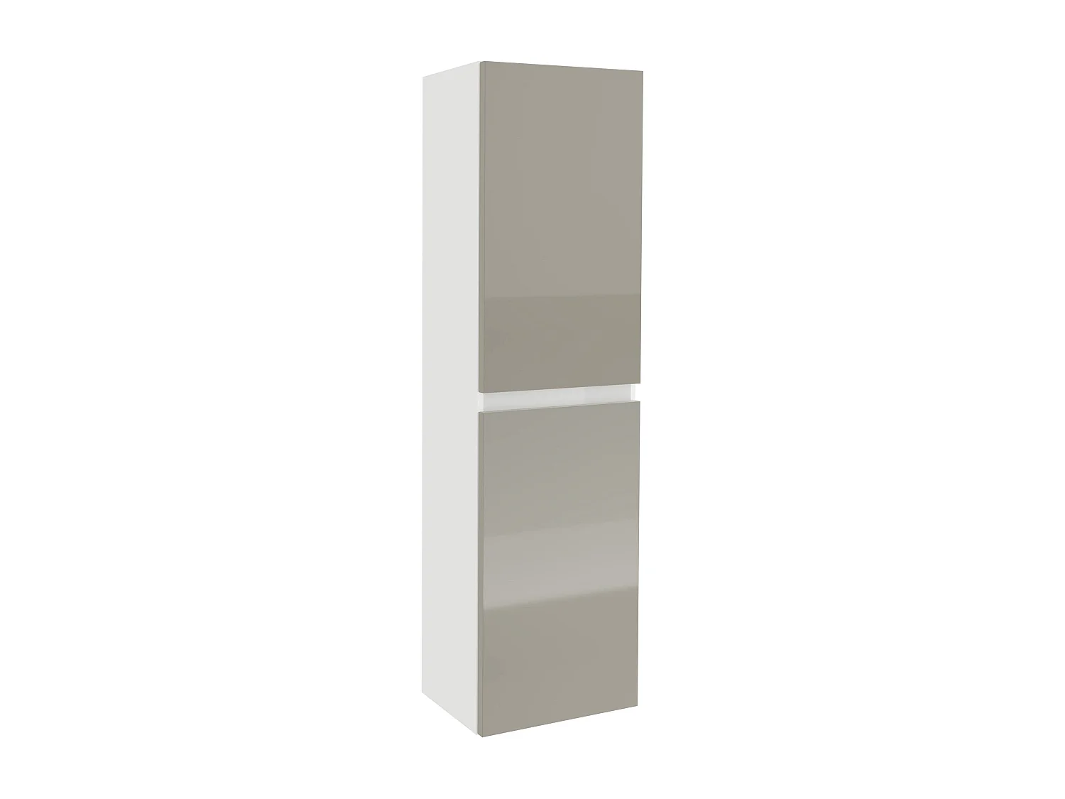 Badkamerkolomkast Zed, hangend, 2 deuren, grijs hoogglans/wit, MDF, L 29 x l 22 x 104 cm