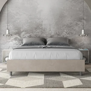 Avika modern microvezelbedframe-Kleur Beige-Slapen 160x200cm-Keuze Met kofferbak Avika modern microvezelbedframe-Kleur Beige-Slapen 160x200cm-Keuze Met kofferbak