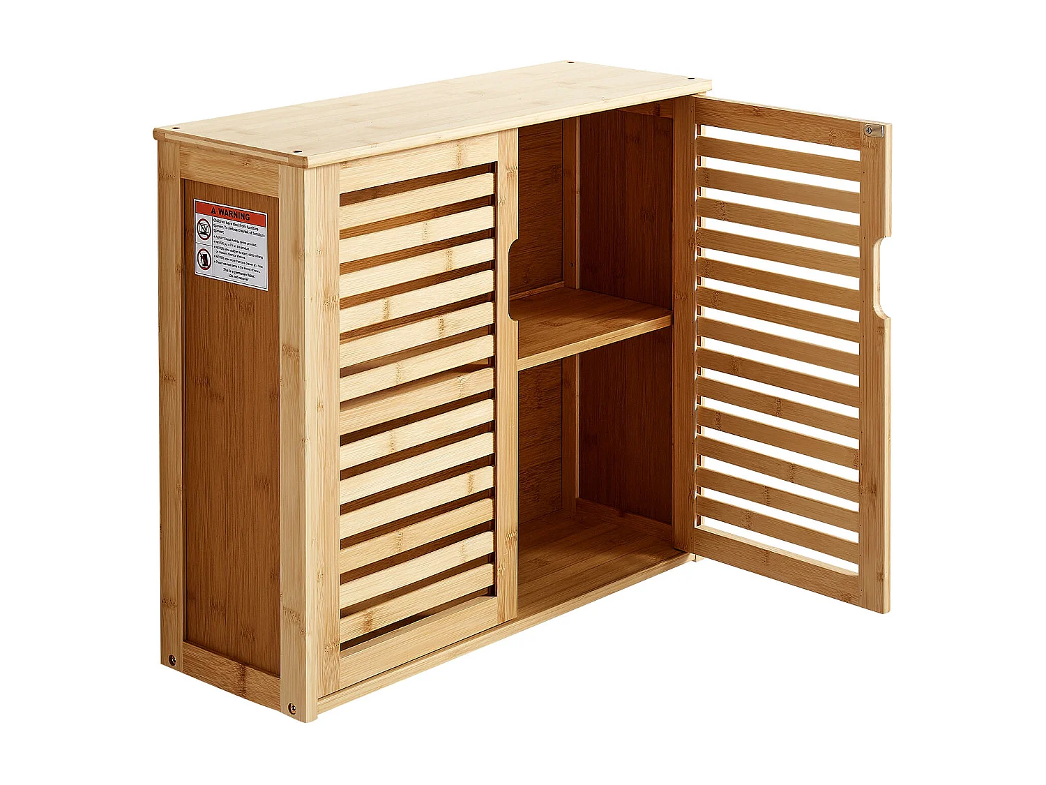 Badkamer Hangkast SucceBuy, 2 Deuren en Verstelbare Plank met 3 Hoogteniveaus, Medicijnkast boven het Toilet, Hangende Organizer voor Wasruimte