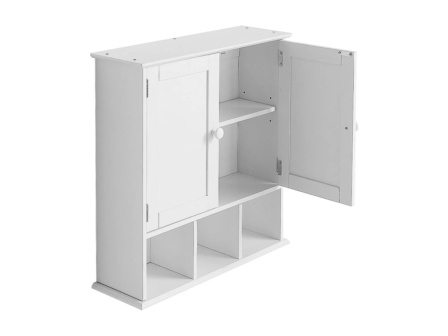 Badkamer Hangkast SucceBuy, 2 Deuren en Verstelbare Plank, Medicijnkast voor Opslag boven het Toilet, voor Wasruimte, Keuken