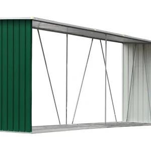 Aulnay-sous-Bois Haardhoutschuur 330x84x152 cm gegalvaniseerd staal groen Aulnay-sous-Bois Haardhoutschuur 330x84x152 cm gegalvaniseerd staal groen