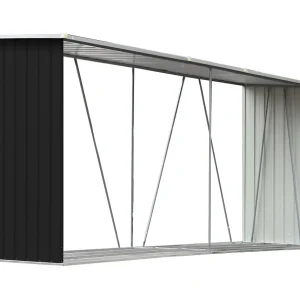 Aulnay-sous-Bois Haardhoutschuur 330x84x152 cm gegalvaniseerd staal antraciet Aulnay-sous-Bois Haardhoutschuur 330x84x152 cm gegalvaniseerd staal antraciet