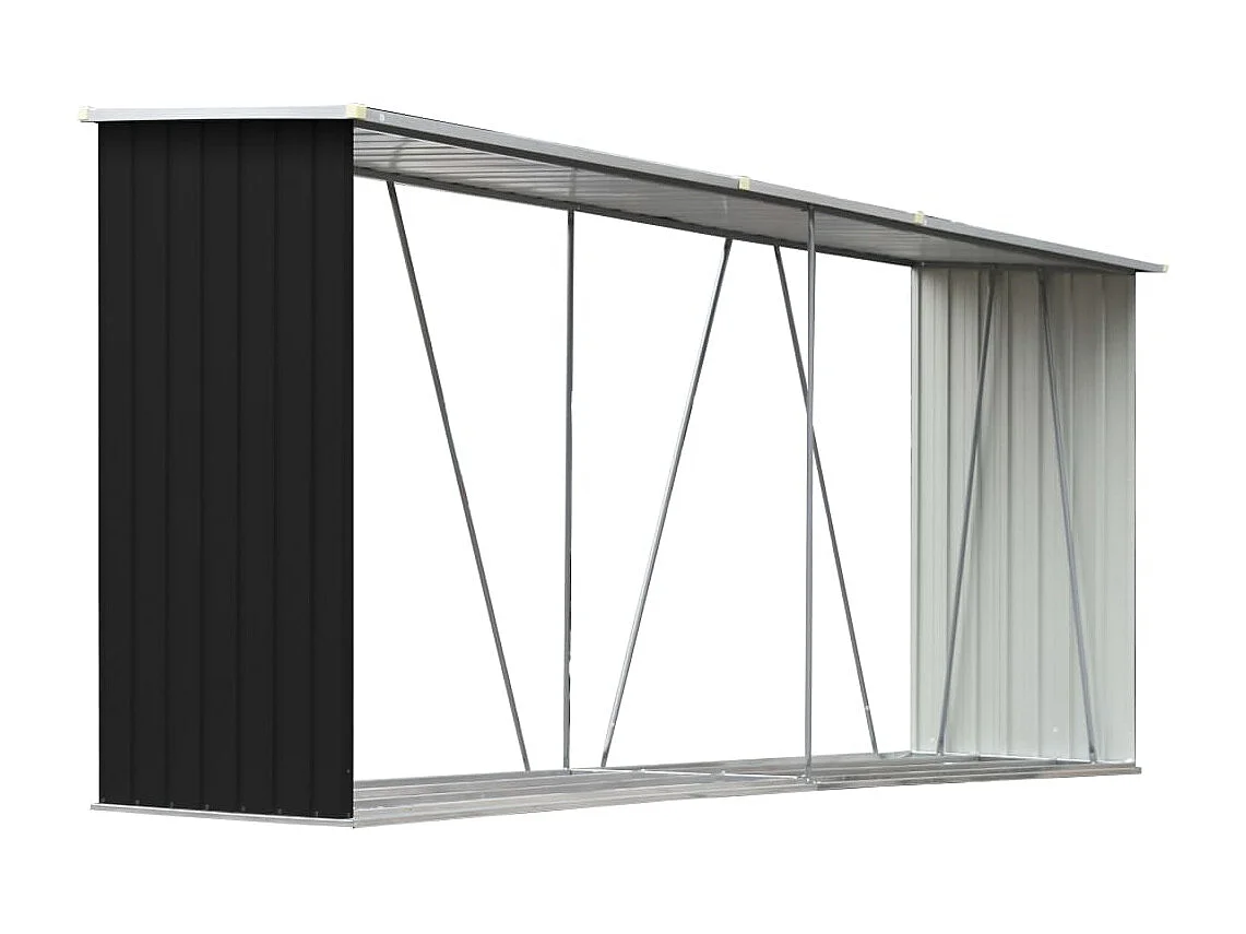 Aulnay-sous-Bois Haardhoutschuur 330x84x152 cm gegalvaniseerd staal antraciet