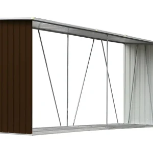 Aulnay-sous-Bois Haardhoutschuur 330x84x152 cm gegalvaniseerd staal bruin Aulnay-sous-Bois Haardhoutschuur 330x84x152 cm gegalvaniseerd staal bruin