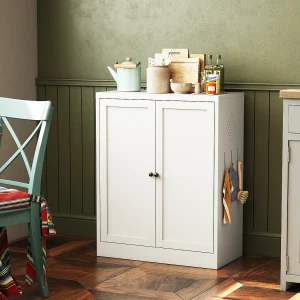 88 cm wit metalen dressoir met verstelbare planken, vrijstaande opbergeenheid, voor keuken en woonkamer 88 cm wit metalen dressoir met verstelbare planken, vrijstaande opbergeenheid, voor keuken en woonkamer