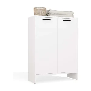 Badkamerkast nina met wasmand en zijkast wit – 66x30x90cm Badkamerkast nina met wasmand en zijkast wit – 66x30x90cm