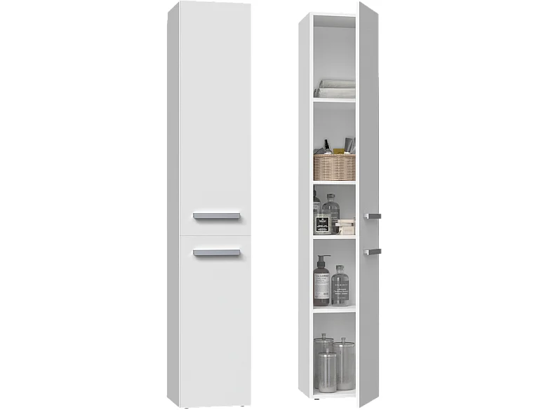 Badkamermeubel -kolomkast met 4 legplanken Wit - 31x30x174cm