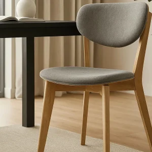 2x Nordica eikenhouten stoel met bekleding, Light Grey 6 2x Nordica eikenhouten stoel met bekleding, Light Grey 6