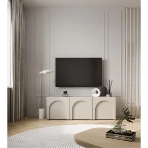 3-deurs tv-meubel – 150 cm – beige – ARKADIA 3-deurs tv-meubel – 150 cm – beige – ARKADIA