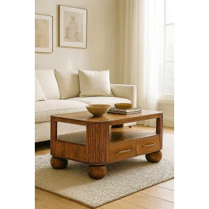 Artisan Furniture Massief hout Briarwood geribbelde salontafel
