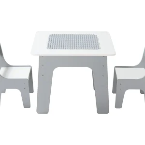 Activiteitentafel SucceBuy voor Kinderen met 2 Stoelen, Multifunctionele Speeltafel 4 in 1, met Dubbelzijdig Blad van Bouwblokken Activiteitentafel SucceBuy voor Kinderen met 2 Stoelen, Multifunctionele Speeltafel 4 in 1, met Dubbelzijdig Blad van Bouwblokken