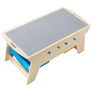 Activiteitentafel SucceBuy voor Kinderen met 200 Bouwblokken, Multifunctionele Speeltafel van Hout, met 3 Opvangbakken met Grote Opslagruimte Activiteitentafel SucceBuy voor Kinderen met 200 Bouwblokken, Multifunctionele Speeltafel van Hout, met 3 Opvangbakken met Grote Opslagruimte