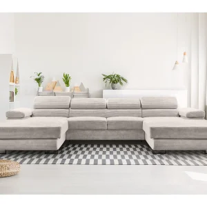 AX LIVING Arborio witte hoekbank – 352 cm slaapfunctie en opbergruimte AX LIVING Arborio witte hoekbank – 352 cm slaapfunctie en opbergruimte