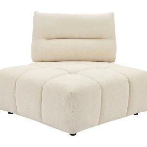 Hoekfauteuil met schuivende rugleuning van beige stof met textuur APOLIU