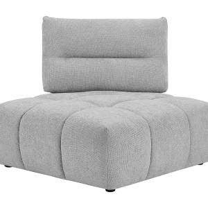 Hoekfauteuil met schuivende rugleuning van lichtgrijze stof met textuur APOLIU Hoekfauteuil met schuivende rugleuning van lichtgrijze stof met textuur APOLIU