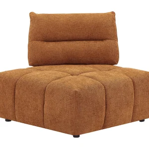 Hoekfauteuil met schuivende rugleuning van terracottakleurige stof met textuur APOLIU Hoekfauteuil met schuivende rugleuning van terracottakleurige stof met textuur APOLIU