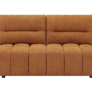 Meridienne voor 2 personen met schuivende rugleuning van terracottakleurige stof met textuur APOLIU Meridienne voor 2 personen met schuivende rugleuning van terracottakleurige stof met textuur APOLIU