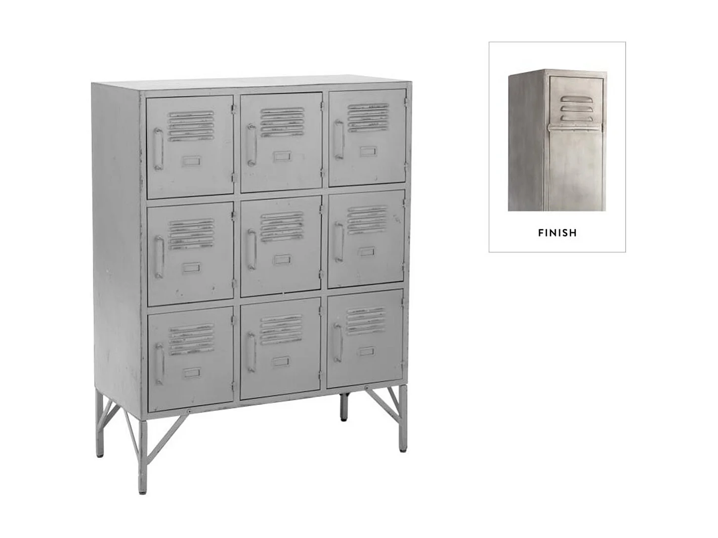 9 Deurs Metalen Kast Zilver