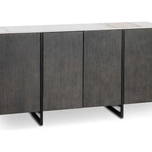 Alpha Buffet 4 portes (160 x 40 x H 85 cm) en céramique gris foncé Alpha Buffet 4 portes (160 x 40 x H 85 cm) en céramique gris foncé