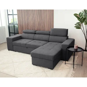 Slaapbank 3 zitplaatsen Zwart avec chaise longue omkeerbaar rechts/linksche – verstelbare hoofdsteunen – 2 Poufs (263 x 127 x 96 cm) – JOHN Slaapbank 3 zitplaatsen Zwart avec chaise longue omkeerbaar rechts/linksche – verstelbare hoofdsteunen – 2 Poufs (263 x 127 x 96 cm) – JOHN