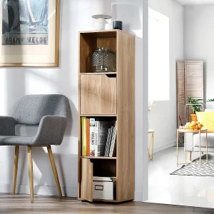 4-vaks kast, houtdecor, 2 deuren 4-vaks kast, houtdecor, 2 deuren