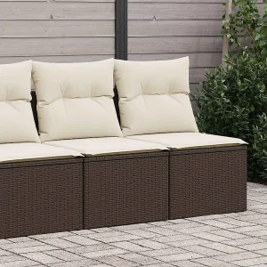 2-delige Loungeset met kussens poly rattan acacia bruin 2-delige Loungeset met kussens poly rattan acacia bruin