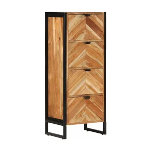Badkamerkast 40x30x100 cm massief acaciahout en ijzer Badkamerkast 40x30x100 cm massief acaciahout en ijzer
