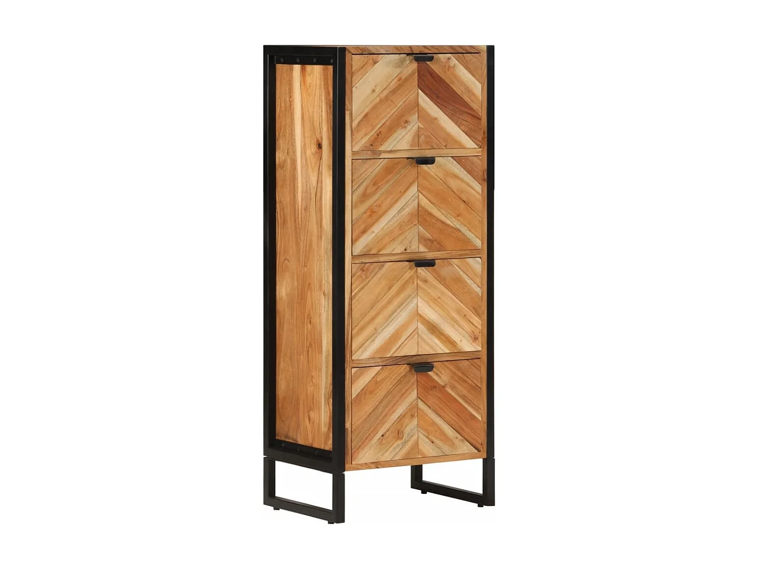 Badkamerkast 40x30x100 cm massief acaciahout en ijzer