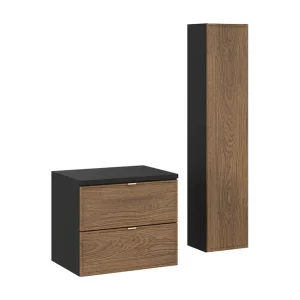 Badkamerset SAVIA: onderkast 60cm + wastafelblad + opbergkolom Badkamerset SAVIA: onderkast 60cm + wastafelblad + opbergkolom