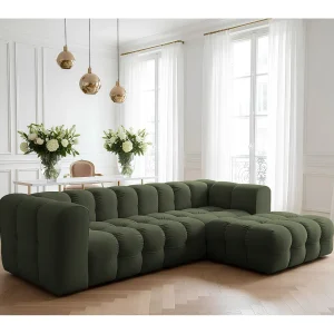 Baloo L hoekbank, voor de woonkamer, Tiffany-stof, rechts, groen Baloo L hoekbank, voor de woonkamer, Tiffany-stof, rechts, groen