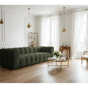 Baloo-bank, 4-zits, voor de woonkamer, Tiffany-stof, groen Baloo-bank, 4-zits, voor de woonkamer, Tiffany-stof, groen