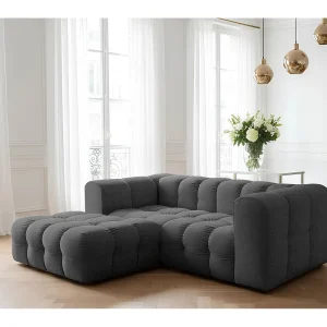 Baloo L mini hoekbank, voor de woonkamer, Moly-stof, links, antraciet Baloo L mini hoekbank, voor de woonkamer, Moly-stof, links, antraciet