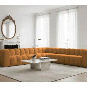 Baloo Corner grote hoekbank, 8-zits, voor de woonkamer, Moly-stof, oranje Baloo Corner grote hoekbank, 8-zits, voor de woonkamer, Moly-stof, oranje