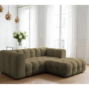 Baloo L mini hoekbank, voor de woonkamer, Moly-stof, rechts, groen