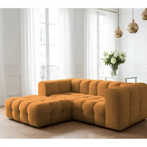 Baloo L mini hoekbank, voor de woonkamer, Moly-stof, links, oranje