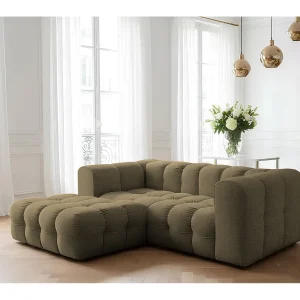 Baloo L mini hoekbank, voor de woonkamer, Moly-stof, links, groen Baloo L mini hoekbank, voor de woonkamer, Moly-stof, links, groen