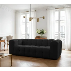 Baloo 3-zitsbank, voor de woonkamer, Tiffany-stof, zwart Baloo 3-zitsbank, voor de woonkamer, Tiffany-stof, zwart