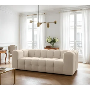 Baloo 3-zitsbank, voor de woonkamer, Tiffany-stof, beige Baloo 3-zitsbank, voor de woonkamer, Tiffany-stof, beige
