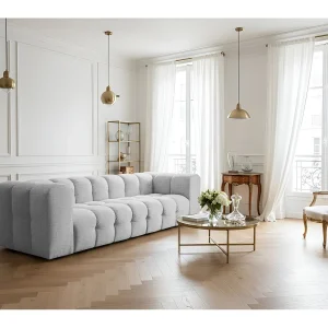 Baloo-bank, 4-zits, voor de woonkamer, Moly-stof, lichtgrijs Baloo-bank, 4-zits, voor de woonkamer, Moly-stof, lichtgrijs