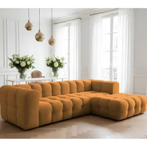 Baloo L hoekbank, voor de woonkamer, Moly-stof, rechts, oranje