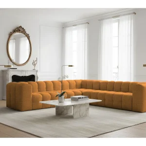 Baloo Corner Middelgrote hoekbank, 6-zits, voor de woonkamer, Moly-stof, oranje Baloo Corner Middelgrote hoekbank, 6-zits, voor de woonkamer, Moly-stof, oranje