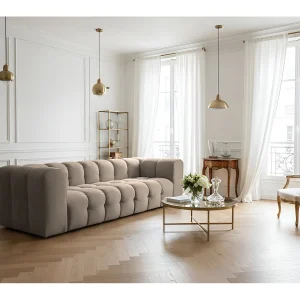 Baloo-bank, 4-zits, voor de woonkamer, Tiffany-stof, taupe Baloo-bank, 4-zits, voor de woonkamer, Tiffany-stof, taupe