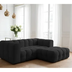 Baloo L mini hoekbank, voor de woonkamer, Tiffany-stof, rechts, zwart Baloo L mini hoekbank, voor de woonkamer, Tiffany-stof, rechts, zwart