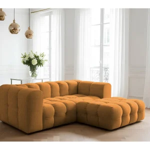 Baloo L mini hoekbank, voor de woonkamer, Moly-stof, rechts, oranje