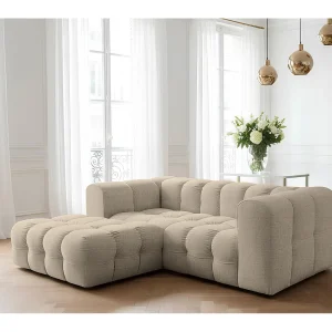 Baloo L mini hoekbank, voor de woonkamer, Moly-stof, links, beige Baloo L mini hoekbank, voor de woonkamer, Moly-stof, links, beige