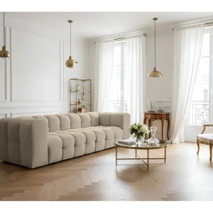 Baloo bank, 4-zits, voor de woonkamer, Moly-stof, beige Baloo bank, 4-zits, voor de woonkamer, Moly-stof, beige