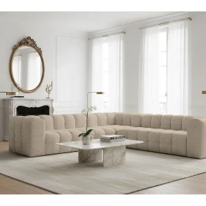 Baloo Corner Middelgrote hoekbank, 6-zits, voor de woonkamer, Moly-stof, beige Baloo Corner Middelgrote hoekbank, 6-zits, voor de woonkamer, Moly-stof, beige
